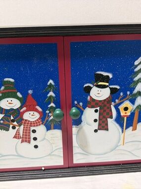 COSTCO ADVENT CALENDAR CHEST SNOWMEN 24 REFILLABLE DRAWERS WOOD BOXES CHRISTMAS